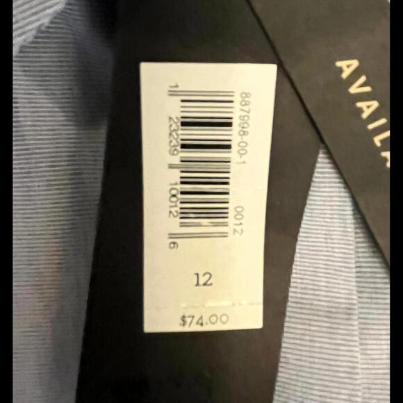 Banana Republic Blue Striped Button-Up Shirt Pleated Cuffs- Size 12 NWT - Picture 5 of 5